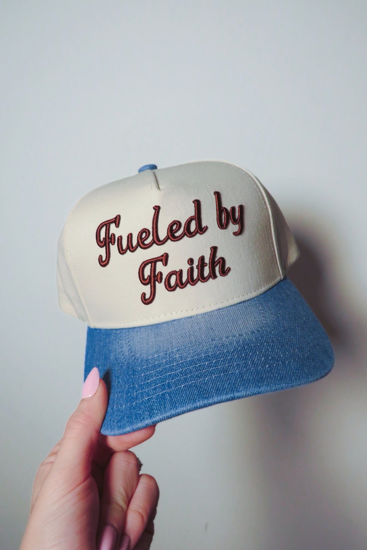 Fueled By Faith Trucker Hat - Denim