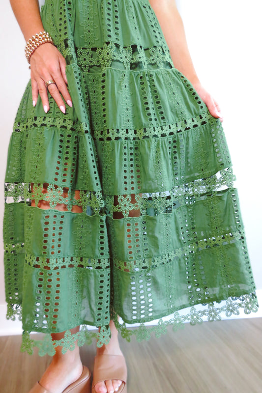 Esther Eyelet Embroidered Midi Dress