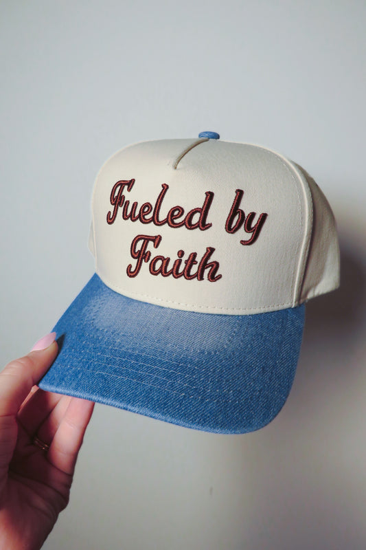 Fueled By Faith Trucker Hat - Denim
