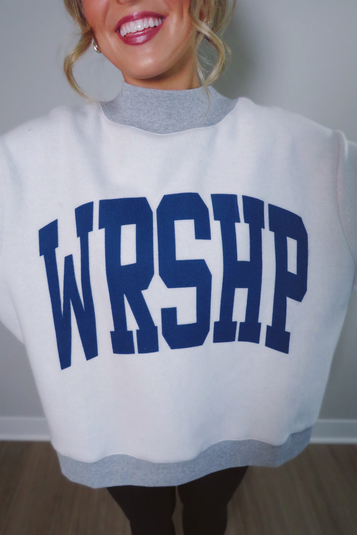 REVERSIBLE: WRSHP & Polka Dots Mockneck Sweatshirt