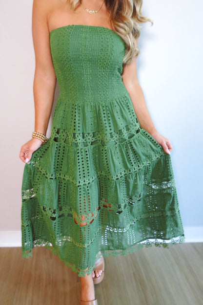 Esther Eyelet Embroidered Midi Dress