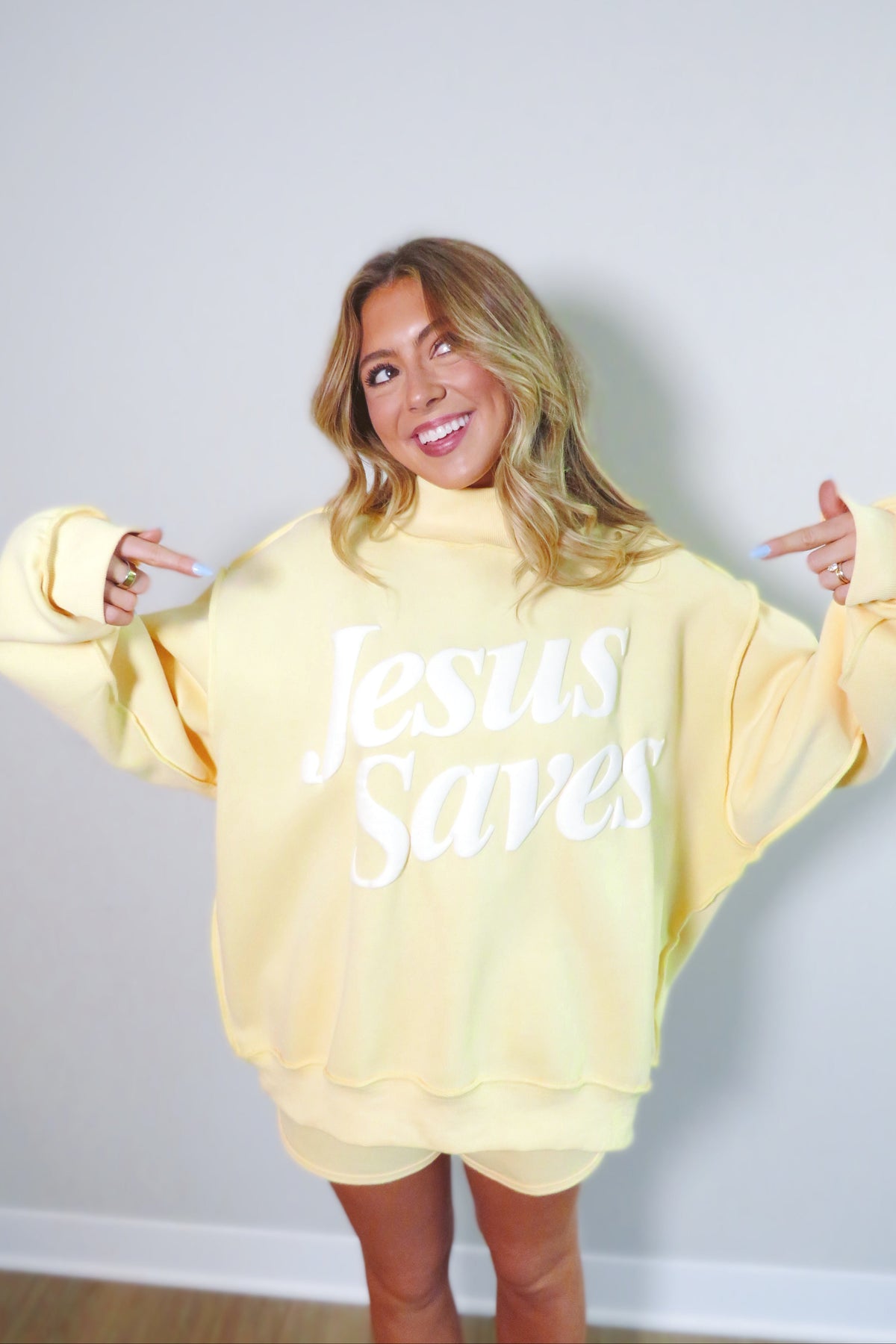 Jesus Saves Fleece Mockneck Sweatshirt