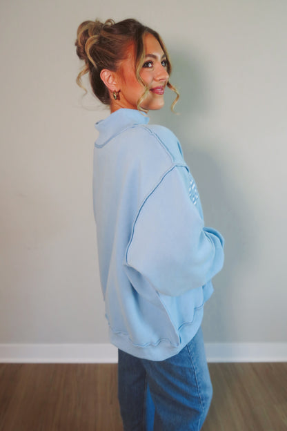 Psalms 46:5 Striped Mockneck Sweatshirt
