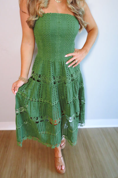 Esther Eyelet Embroidered Midi Dress