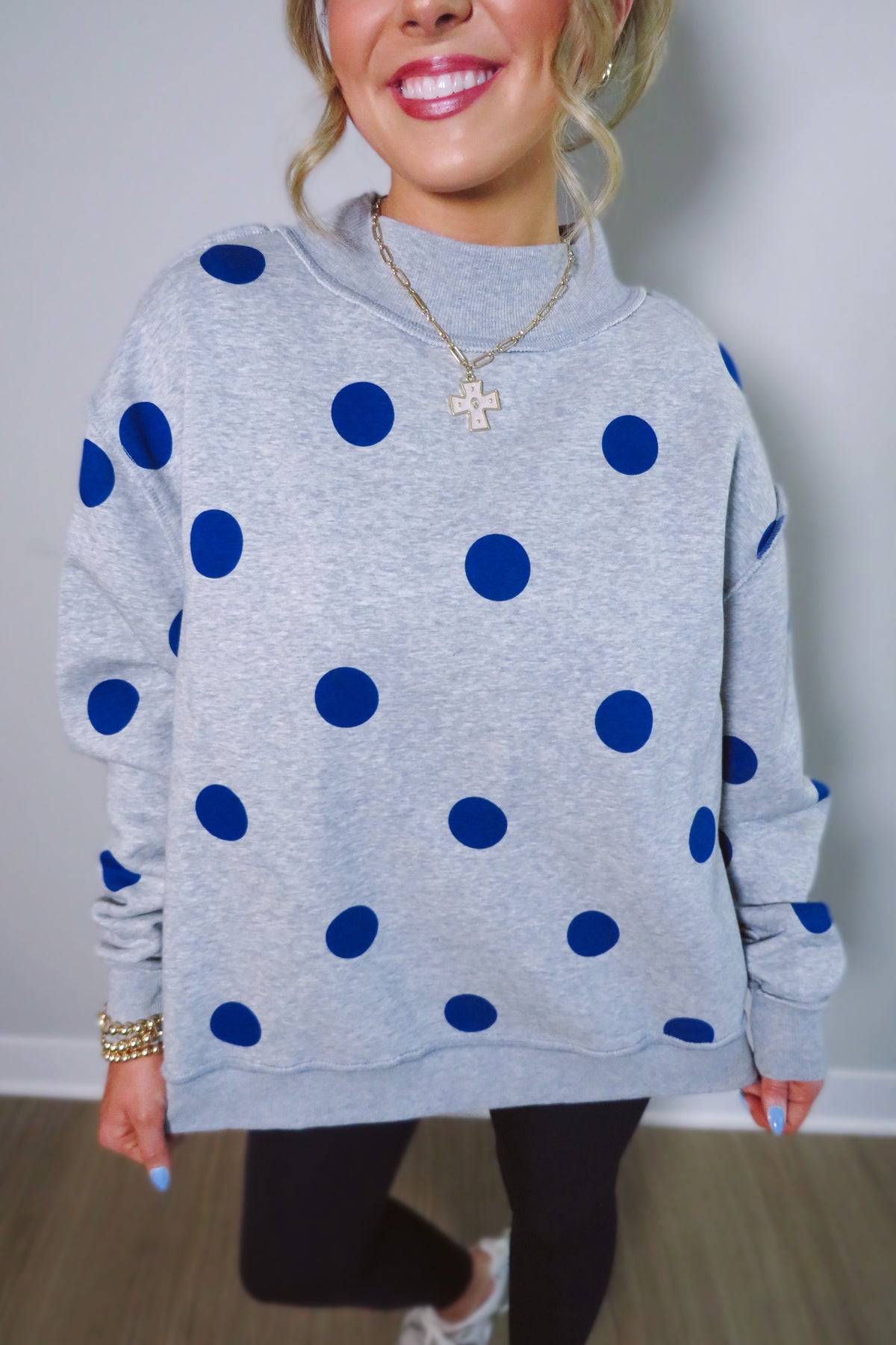 REVERSIBLE: WRSHP & Polka Dots Mockneck Sweatshirt