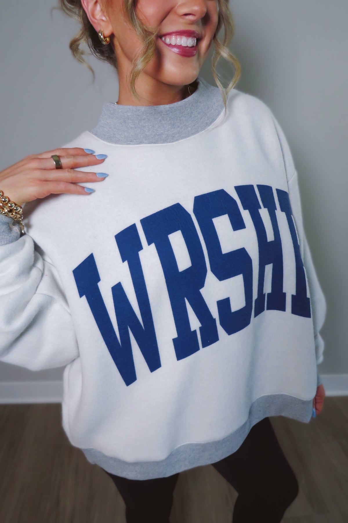 REVERSIBLE: WRSHP & Polka Dots Mockneck Sweatshirt