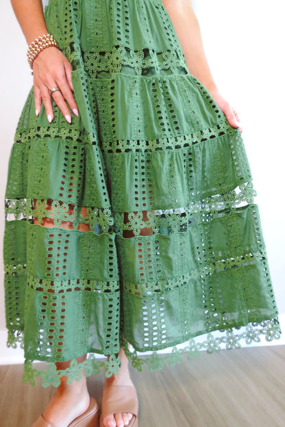 Esther Eyelet Embroidered Midi Dress