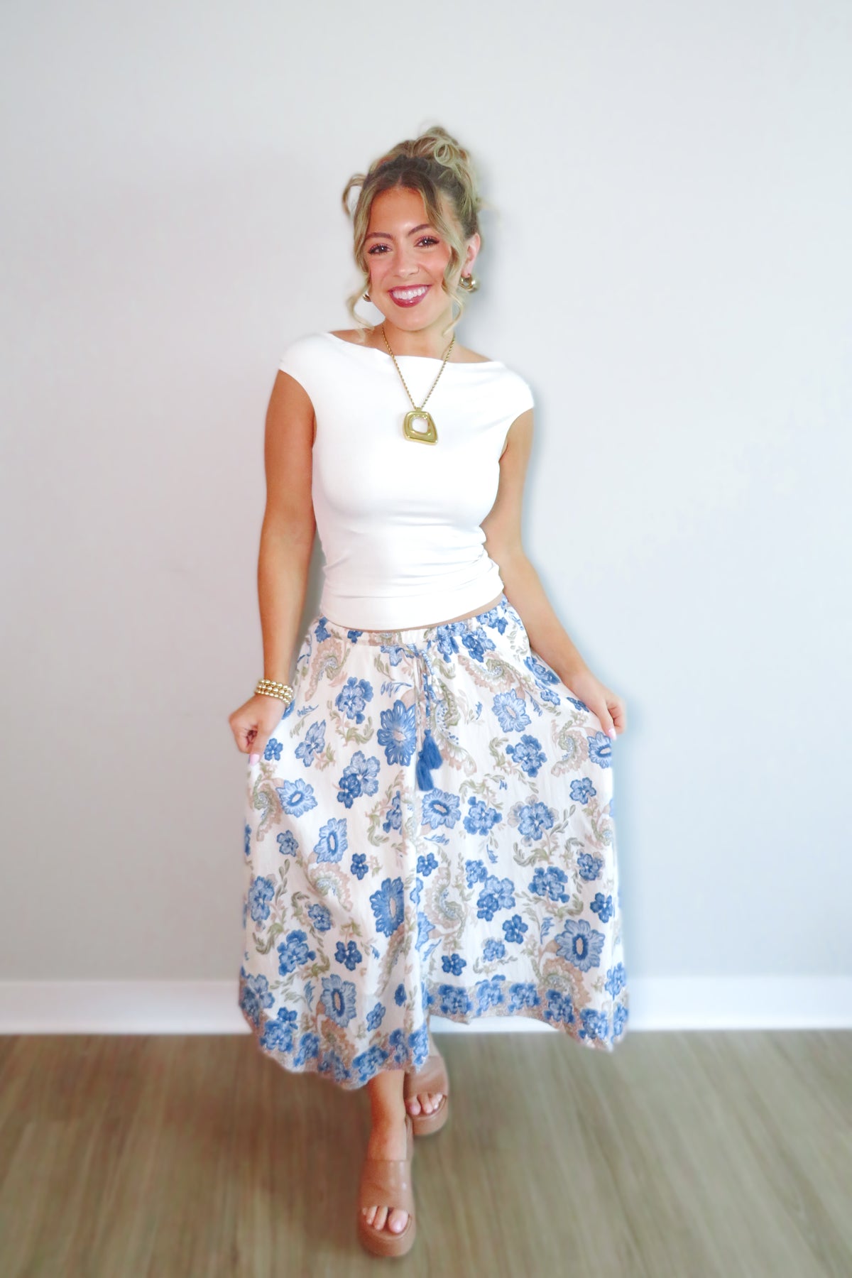 Flora Paisley Midi Skirt