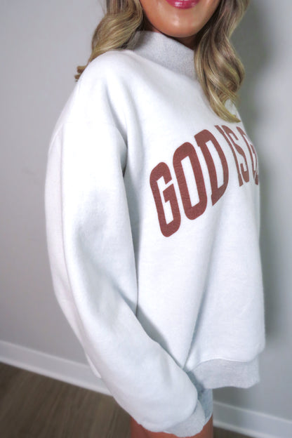 REVERSIBLE: Jesus + God is Good Mockneck Sweatshirt
