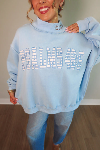 Psalms 46:5 Striped Mockneck Sweatshirt