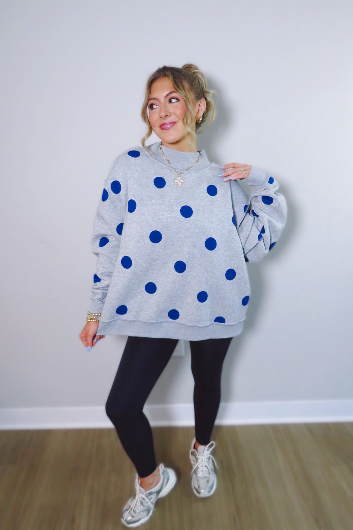 REVERSIBLE: WRSHP & Polka Dots Mockneck Sweatshirt