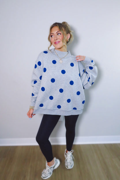 REVERSIBLE: WRSHP & Polka Dots Mockneck Sweatshirt
