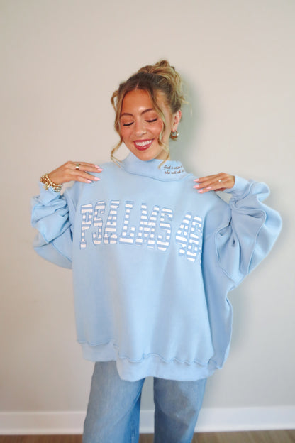 Psalms 46:5 Striped Mockneck Sweatshirt