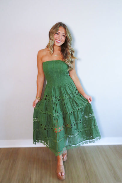 Esther Eyelet Embroidered Midi Dress