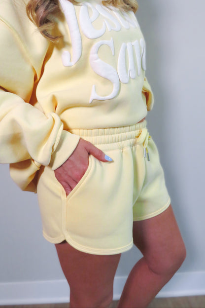 Selah Fleece Lounge Shorts - Yellow