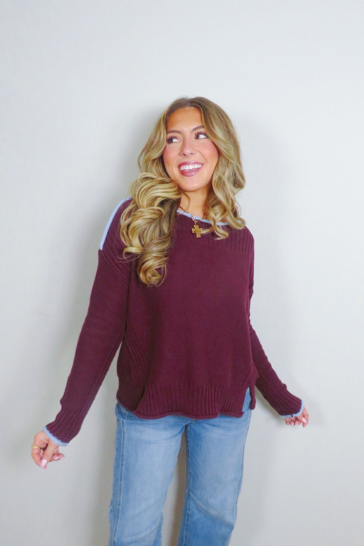 Naomi Knit Boatneck Sweater (100% Cotton)