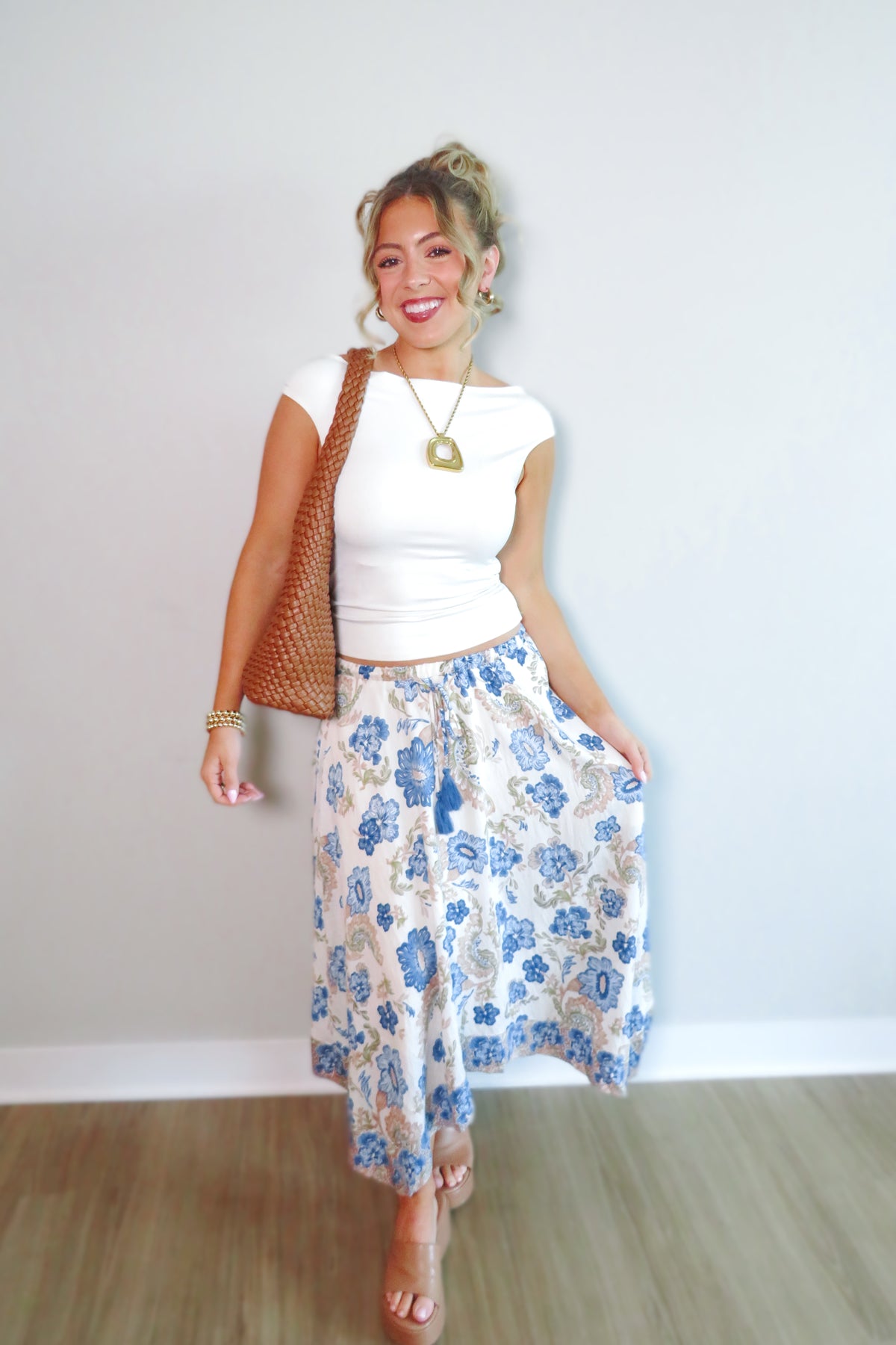 Flora Paisley Midi Skirt