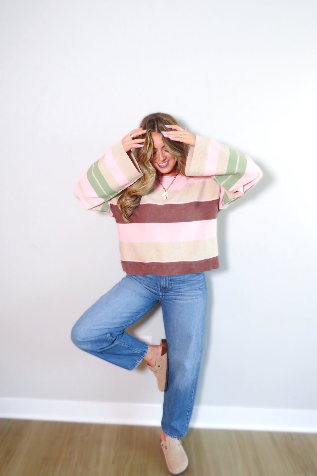 Mercy Striped Sweater - Pink