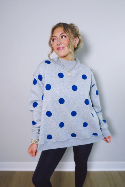 REVERSIBLE: WRSHP & Polka Dots Mockneck Sweatshirt