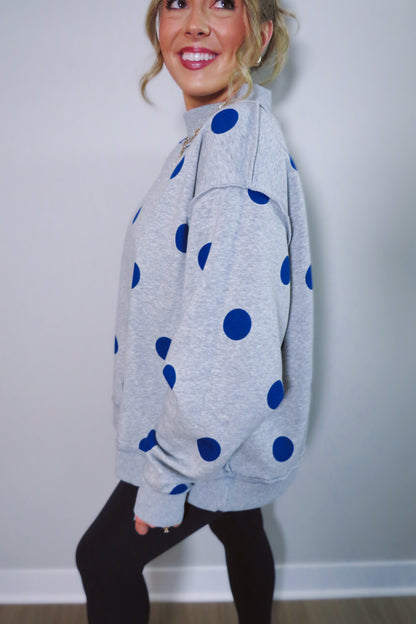 REVERSIBLE: WRSHP & Polka Dots Mockneck Sweatshirt