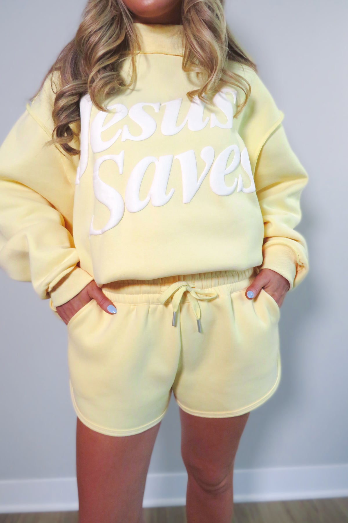 Selah Fleece Lounge Shorts - Yellow