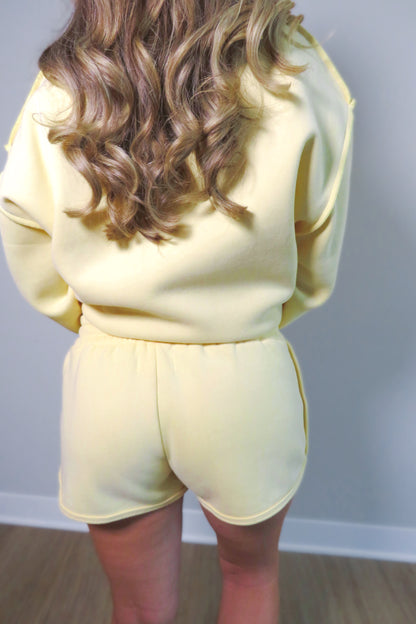 Selah Fleece Lounge Shorts - Yellow