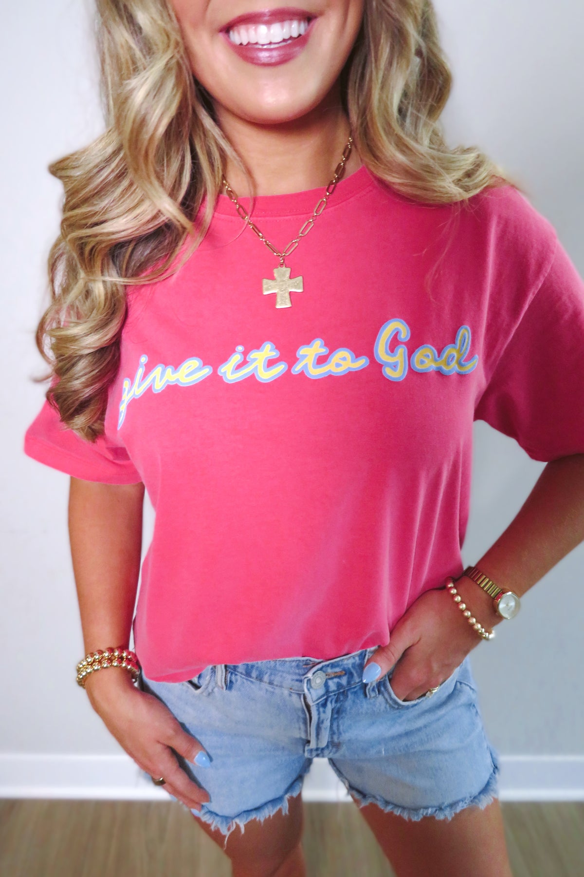 Give it to God Cropped Graphic Tee