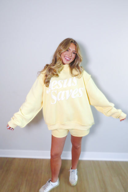 Jesus Saves Fleece Mockneck Sweatshirt