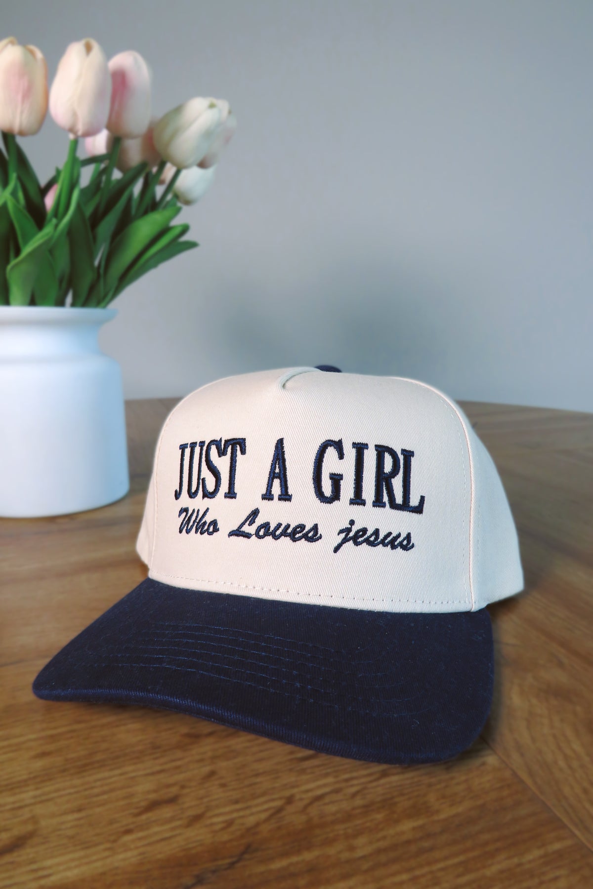 Just A Girl Trucker Hat - Navy