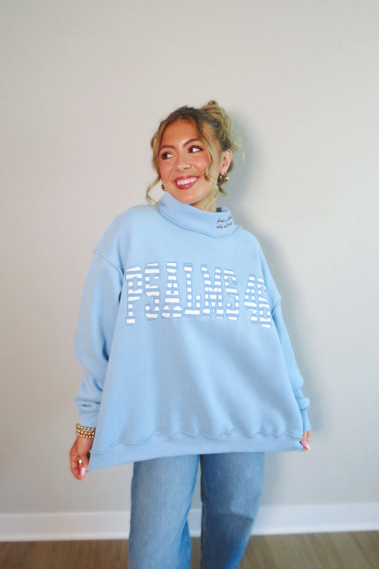 Psalms 46:5 Striped Mockneck Sweatshirt
