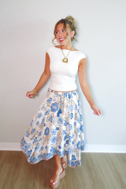 Flora Paisley Midi Skirt