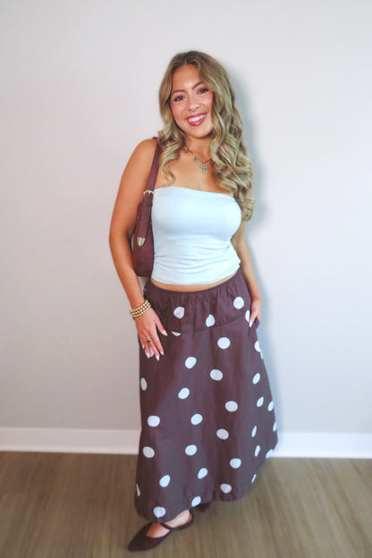 Pheobe Polka Dot Midi Skirt