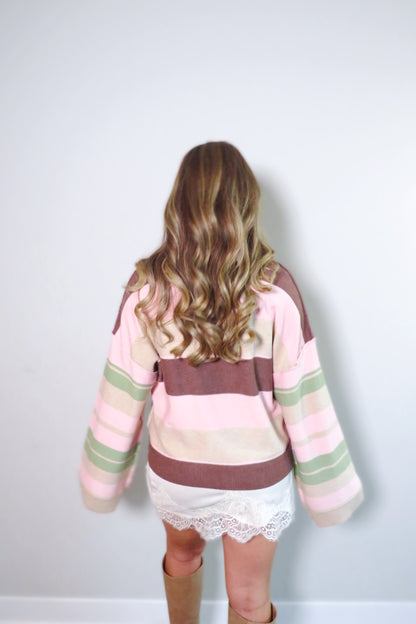 Mercy Striped Sweater - Pink