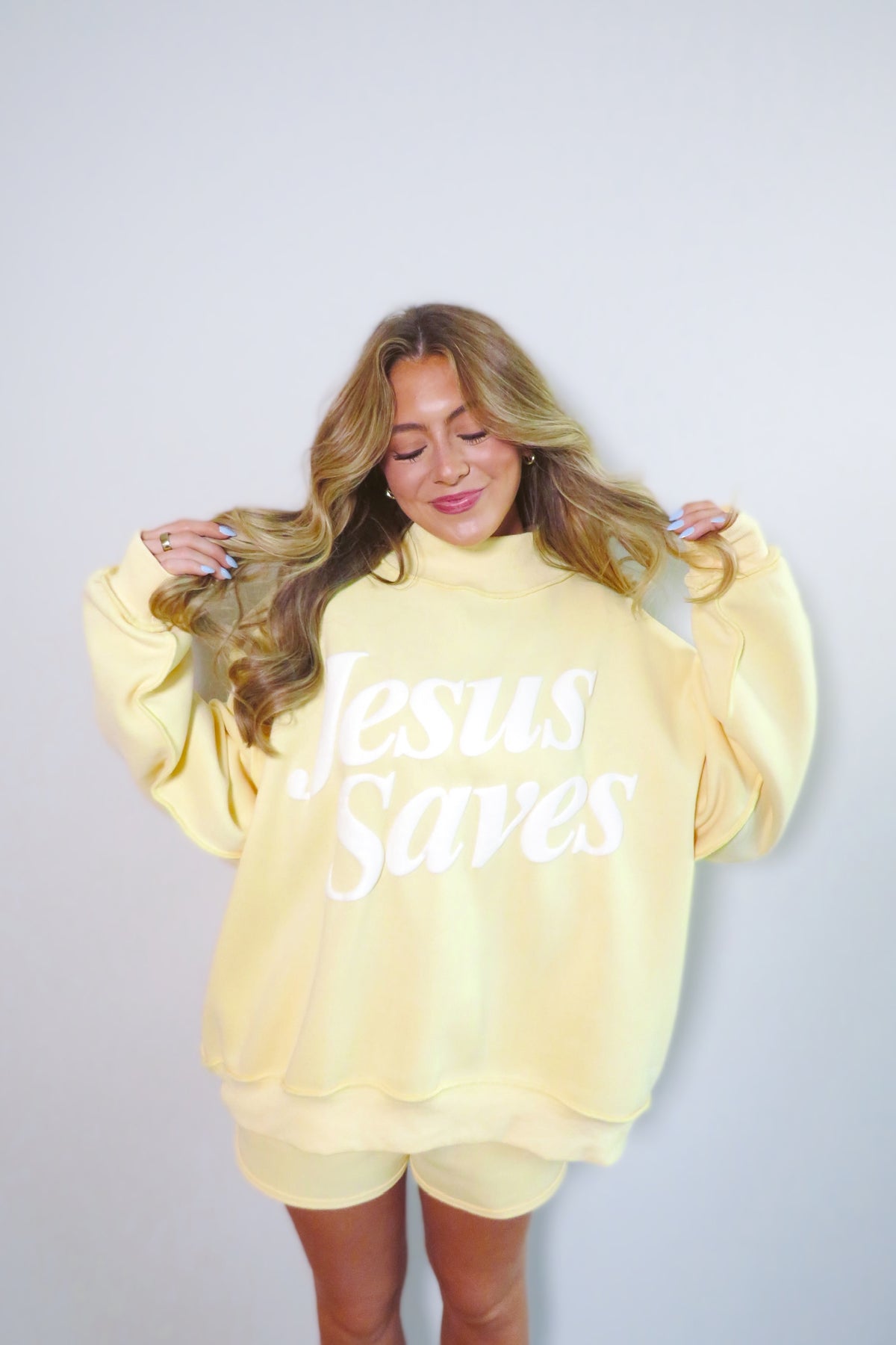 Jesus Saves Fleece Mockneck Sweatshirt