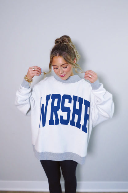REVERSIBLE: WRSHP & Polka Dots Mockneck Sweatshirt