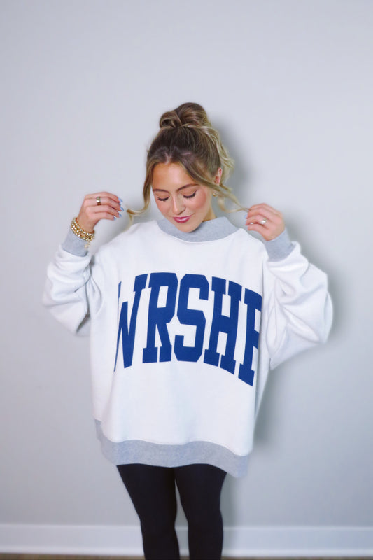 REVERSIBLE: WRSHP & Polka Dots Mockneck Sweatshirt