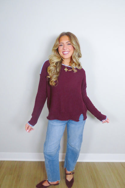 Naomi Knit Boatneck Sweater (100% Cotton)