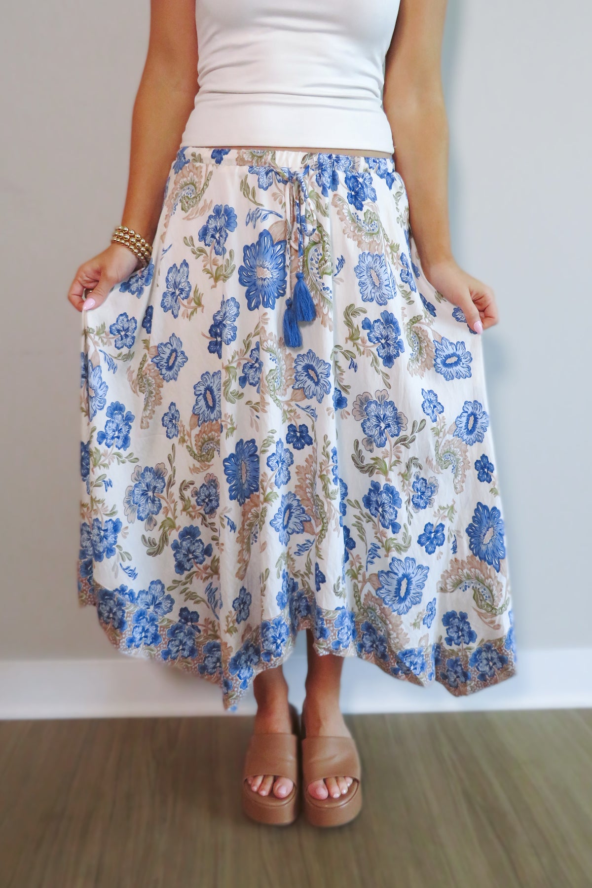 Flora Paisley Midi Skirt