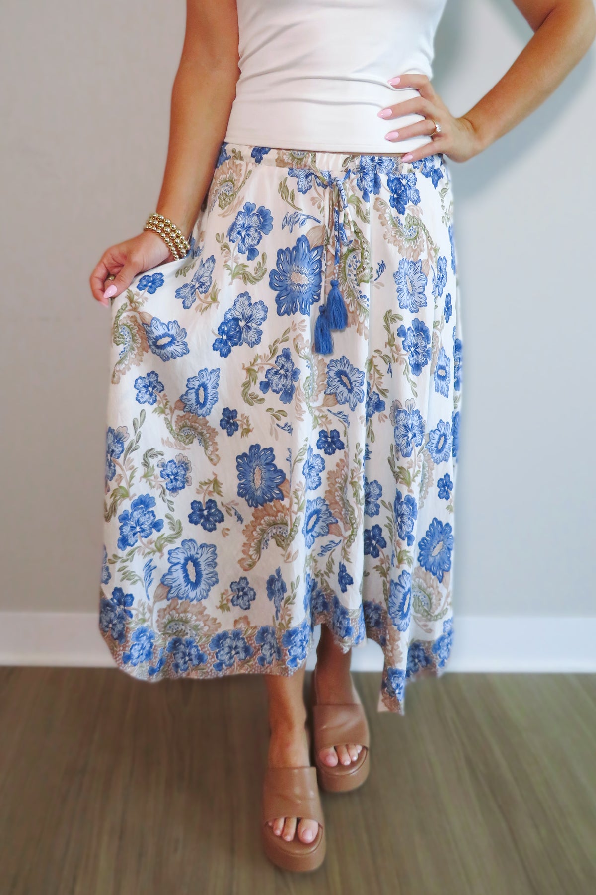 Flora Paisley Midi Skirt