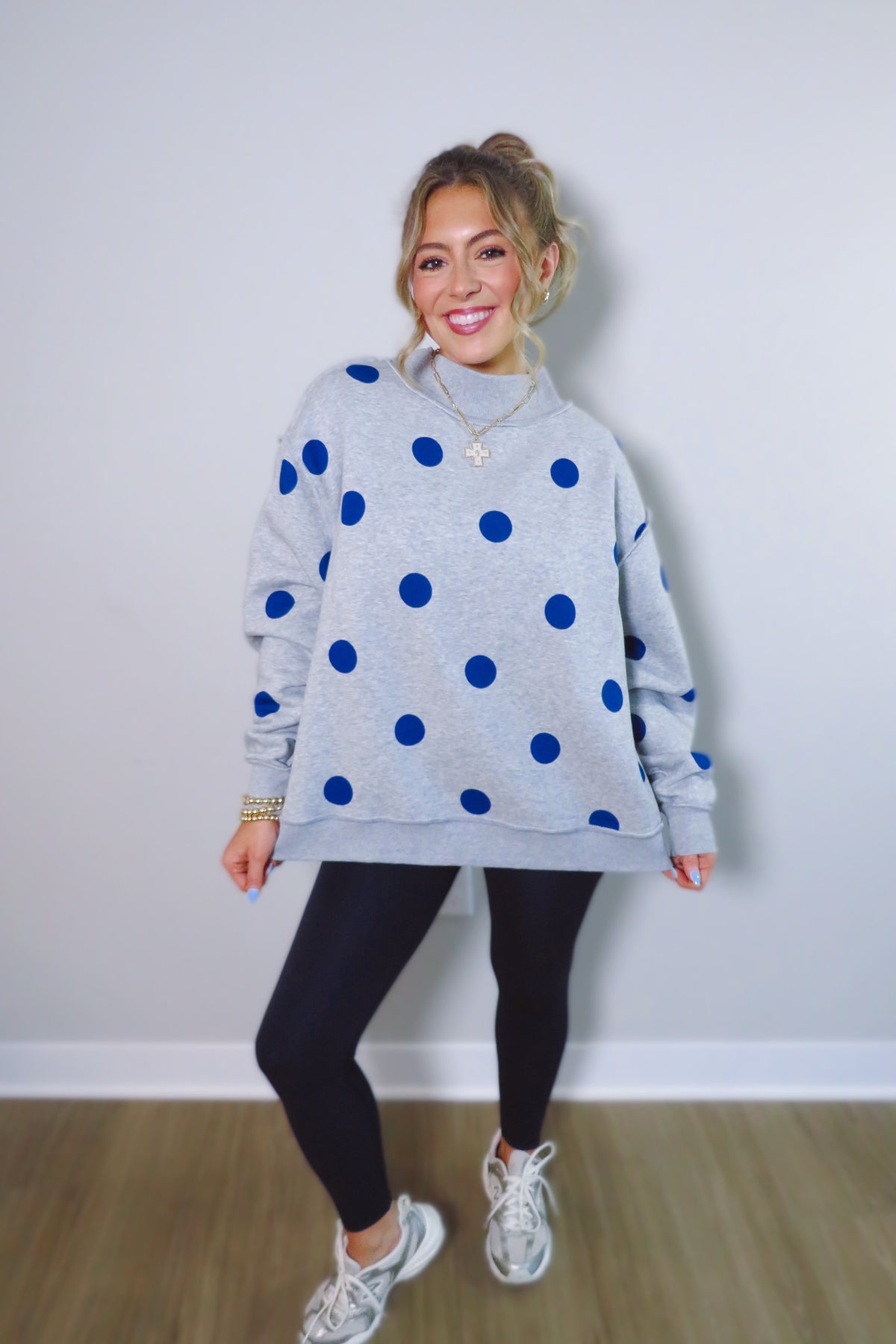 REVERSIBLE: WRSHP & Polka Dots Mockneck Sweatshirt