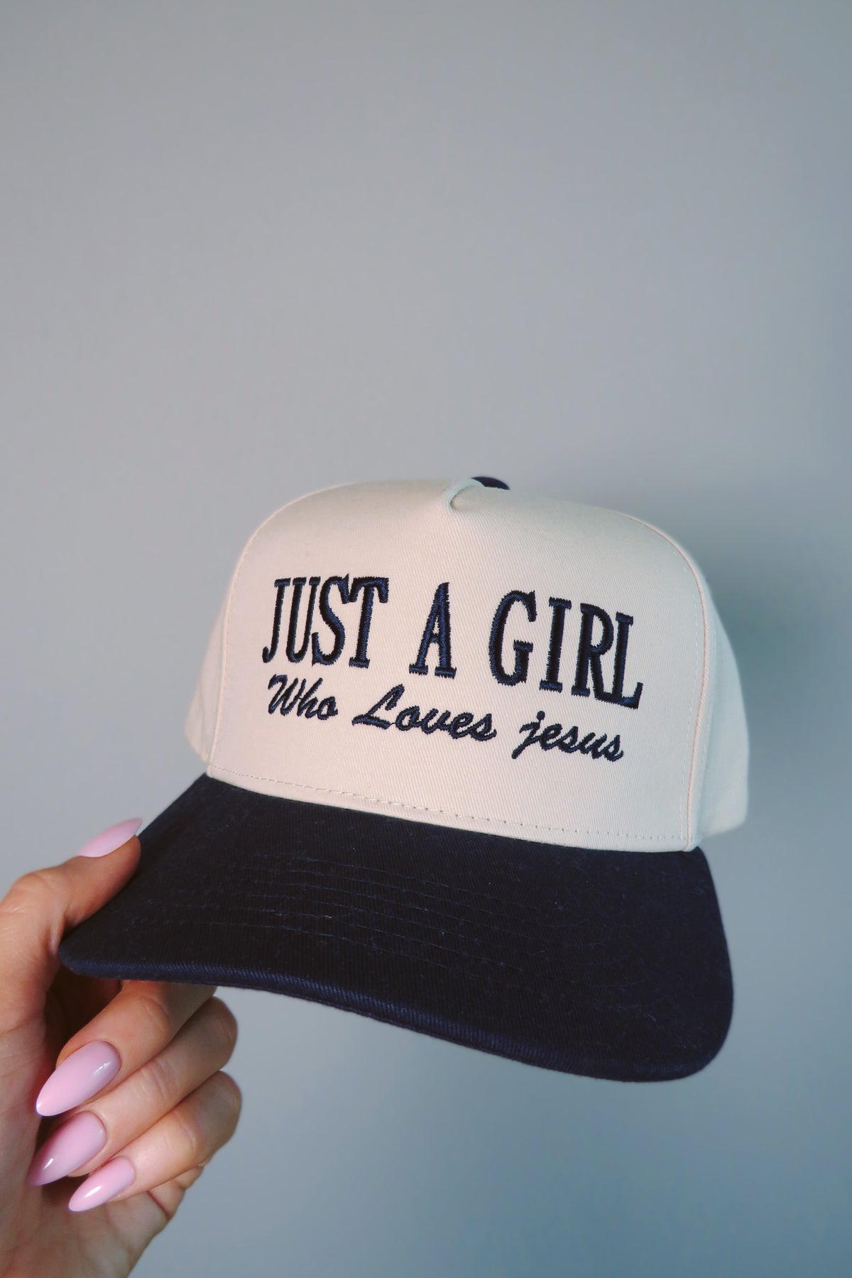 Just A Girl Trucker Hat - Navy
