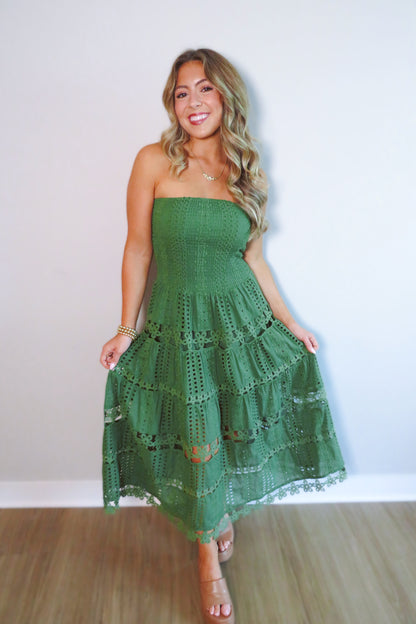 Esther Eyelet Embroidered Midi Dress