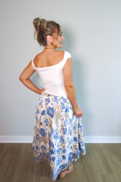 Flora Paisley Midi Skirt