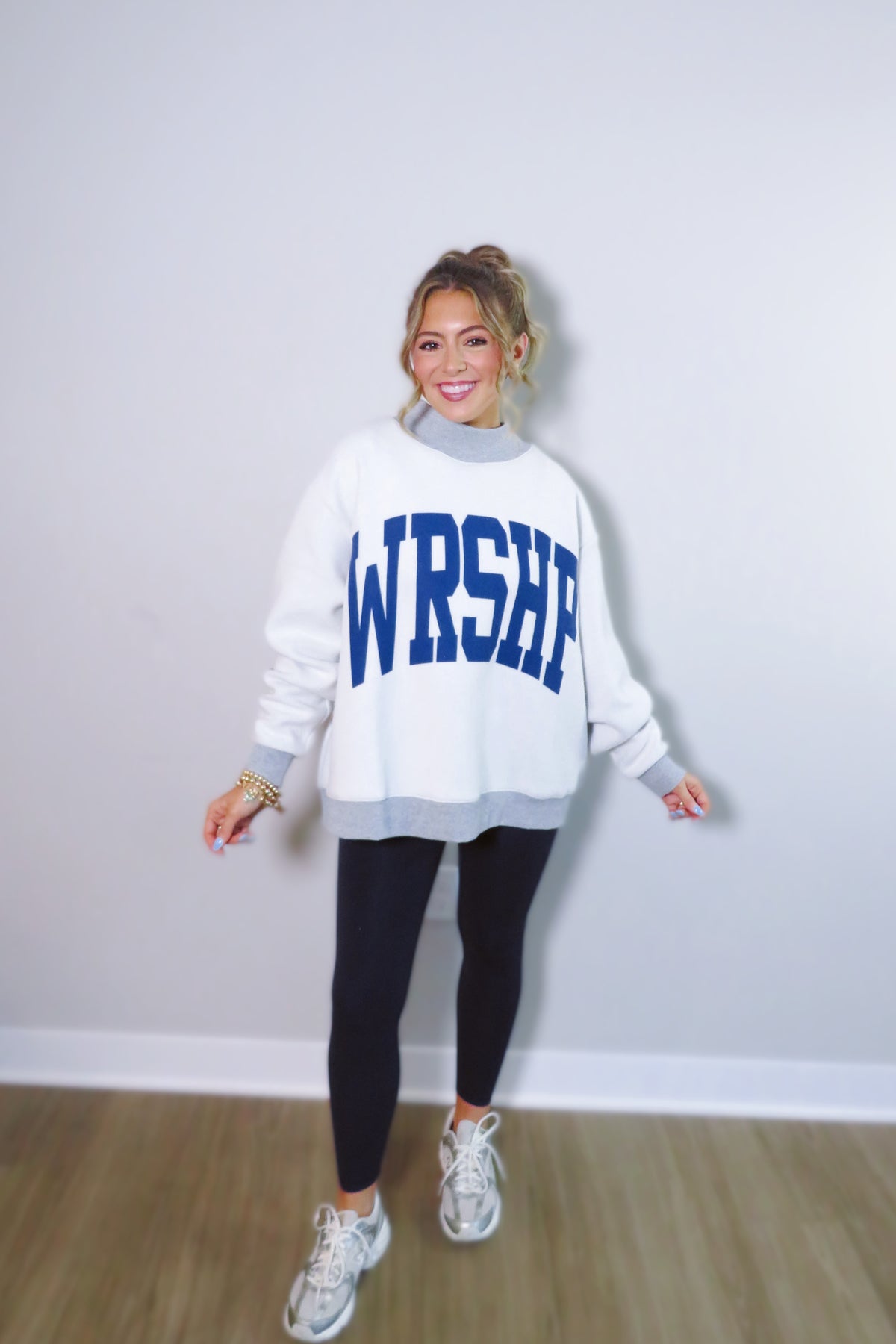 REVERSIBLE: WRSHP & Polka Dots Mockneck Sweatshirt