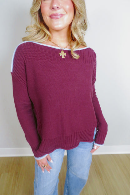 Naomi Knit Boatneck Sweater (100% Cotton)