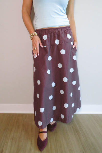 Pheobe Polka Dot Midi Skirt